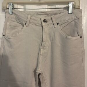 Everyday High-Rise Pants in Light Beige